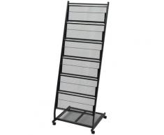 vidaXL Porte-revues 47,5 x 43 x 133 cm Noir A4