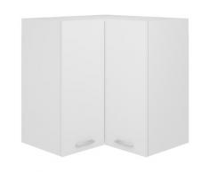 vidaXL Armoire d'angle suspendue Blanc 57x57x60 cm Aggloméré