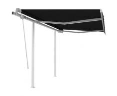vidaXL Auvent manuel rétractable avec poteaux 3x2,5 m Anthracite