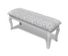 vidaXL Tabouret 2 places rembourré pour coiffeuse Blanc 110 cm