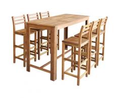 vidaXL Table et chaises de bar 7 pcs Bois d'acacia massif