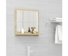 vidaXL Miroir de salle de bain Blanc et chêne sonoma 40x10,5x37 cm