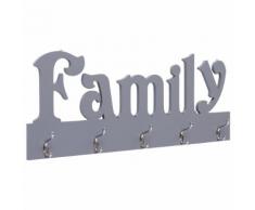vidaXL Porte-manteau mural FAMILY Gris 74x29,5 cm