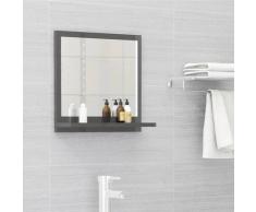 vidaXL Miroir de salle de bain Gris brillant 40x10,5x37 cm Aggloméré
