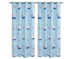 vidaXL Rideau occultant imprimé pour enfants 2 pcs 140 x 240 cm Bleu