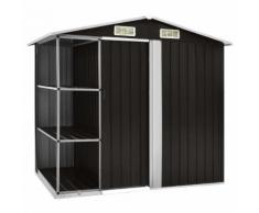 vidaXL Abri de jardin avec étagère Marron 205x130x183 cm Fer