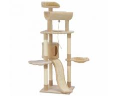 vidaXL Arbre à chat avec griffoirs en sisal Beige 145 cm
