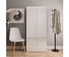 vidaXL Armoire à chaussures Blanc brillant 80x35,5x180 cm Aggloméré