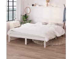 vidaXL Cadre de lit Blanc Bois de pin massif 120x190cm UK petit double