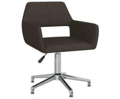 vidaXL Chaise pivotante de bureau Marron foncé Tissu