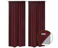 vidaXL Rideau occultant 2 pcs à double couche 140 x 245 cm Bordeaux
