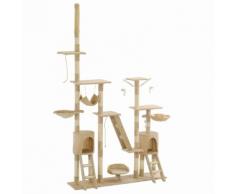 vidaXL Arbre à chat avec griffoirs en sisal 230-250 cm Beige