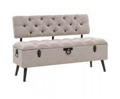 vidaXL Banc de rangement avec dossier Tissu 121 x 53 x 78 cm
