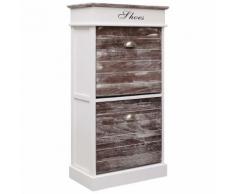 vidaXL Armoire à chaussures Marron 50 x 28 x 98 cm Bois de Paulownia
