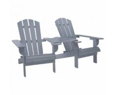 vidaXL Chaise de jardin Adirondack Bois de sapin massif Gris