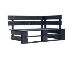 vidaXL Banc d'angle palette de jardin Bois Noir