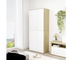 vidaXL Armoire à chaussures Blanc chêne sonoma 80x39x178 cm Aggloméré