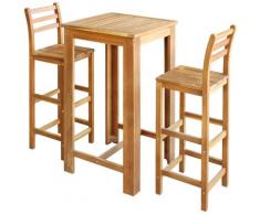 vidaXL Table et chaises de bar 3 pcs Bois d'acacia massif