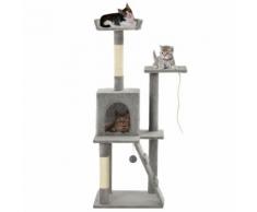 vidaXL Arbre à chat avec griffoirs en sisal 120 cm Gris