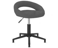 vidaXL Chaise pivotante de bureau Gris foncé Velours