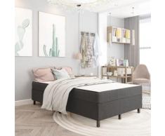 vidaXL Sommier tapissier Gris foncé Tissu 120x200 cm