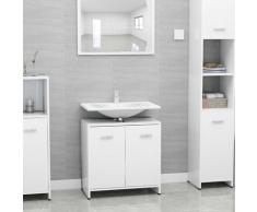 vidaXL Armoire de salle de bain Blanc brillant 60x33x58 cm Aggloméré