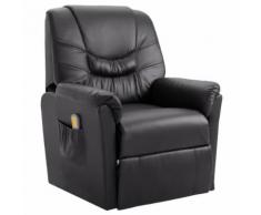 vidaXL Fauteuil inclinable de massage Gris Similicuir