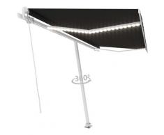 vidaXL Auvent manuel rétractable avec LED 450x300 cm Anthracite