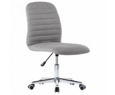 vidaXL Chaise pivotante de bureau Gris clair Tissu