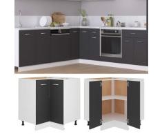 vidaXL Armoire plancher d'angle Gris 75,5x75,5x80,5 cm Aggloméré