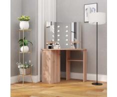 vidaXL Coiffeuse d'angle avec LED Chêne 111x54x141,5 cm