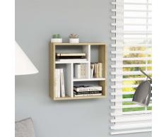 vidaXL Étagère murale Blanc et chêne sonoma 45,1x16x45,1 cm Aggloméré