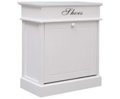 vidaXL Armoire à chaussures Blanc 50 x 28 x 58 cm Bois de Paulownia