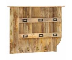 vidaXL Porte-manteau mural 70x20x55 cm Bois de manguier massif