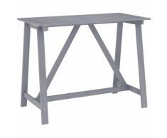 vidaXL Table de bar de jardin Gris 140x70x104 cm Bois d'acacia massif
