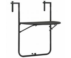 vidaXL Table de balcon Marron 60x64x83,5 cm Plastique Aspect de rotin