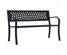 vidaXL Banc de jardin 125 cm Noir Acier