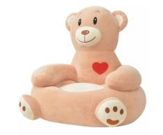 vidaXL Chaise pour enfants en peluche ours Marron