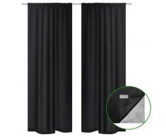 vidaXL Rideau occultant 2 pcs à double couche 140 x 245 cm Noir