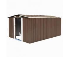 vidaXL Abri de jardin 257x392x181 cm Métal Marron