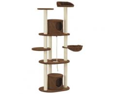 vidaXL Arbre à chat avec griffoirs en sisal Marron 160 cm