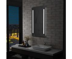 vidaXL Miroir mural à LED pour salle de bains avec étagère 60x100 cm
