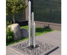 vidaXL Fontaine de jardin Argenté 48x34x153 cm Acier inoxydable