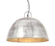 vidaXL Lampe suspendue industrielle vintage 25 W Argenté Rond 41cm E27