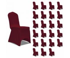 vidaXL Housses élastiques de chaise Bordeaux 24 pcs