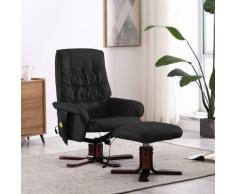 vidaXL Fauteuil de massage inclinable avec repose-pied Noir Similicuir