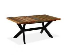 vidaXL Table de salle à manger Bois massif recyclé Acier 180 cm