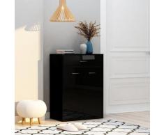 vidaXL Armoire à chaussures Noir brillant 60x35x84 cm Aggloméré