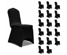vidaXL Housses élastiques de chaise Noir 18 pcs