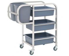 vidaXL Chariot de cuisine avec récipients en plastique 87x43,5x92 cm
